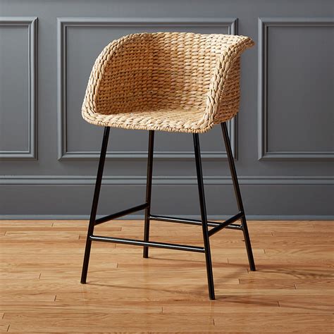 seagrass backless saddle counter stool